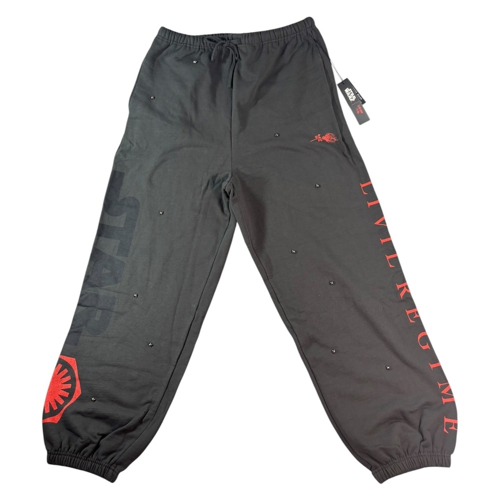 Civil Regime Star Wars Sweatpants Mens Medium Black Oversized Beaded Drawstring